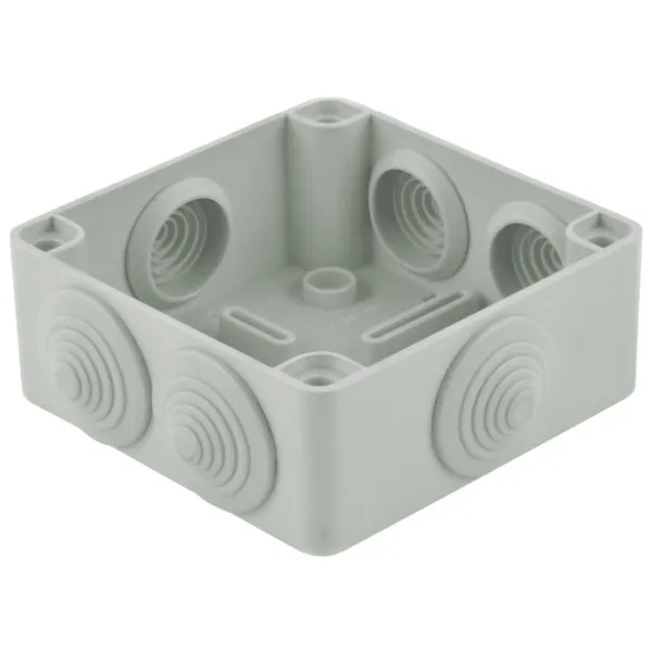 Abzweigdose Aufputz 105x105x57 Grau PS/ABS Hermetisch IP65 6 Kabelverschraubungen Pawbol S-BOX 106 – Bild 2