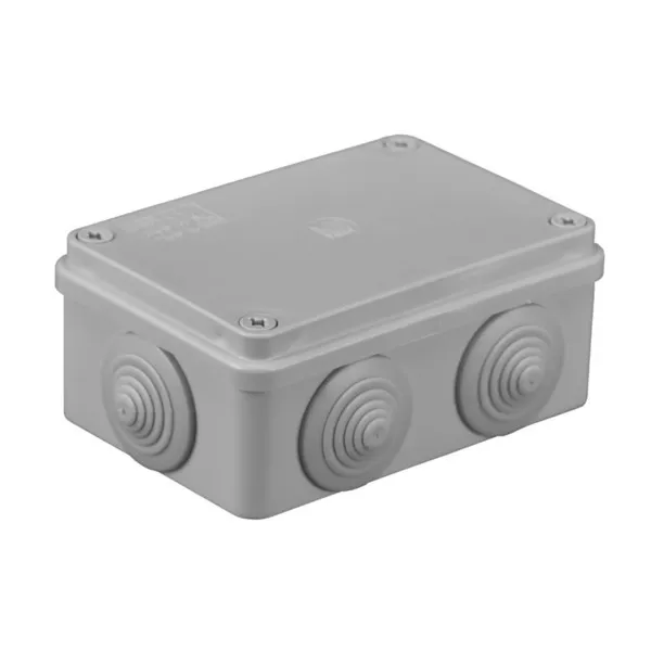 Abzweigkasten Aufputz 123x123x55 Grau PS/ABS Hermetisch IP65 6 Kabelverschraubungen Pawbol S-BOX 206