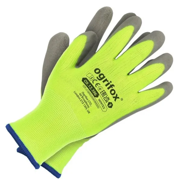 Arbeitshandschuhe isoliert latexbeschichtet Ogrifox OX-Wintex-YS Größe9 gelb-grau