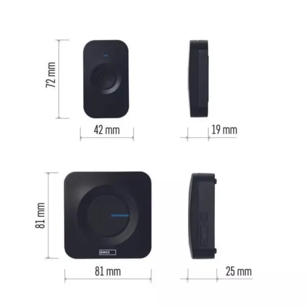 Drahtlose Türklingel 180m schwarz Emos P5730 für Batterien – Bild 4