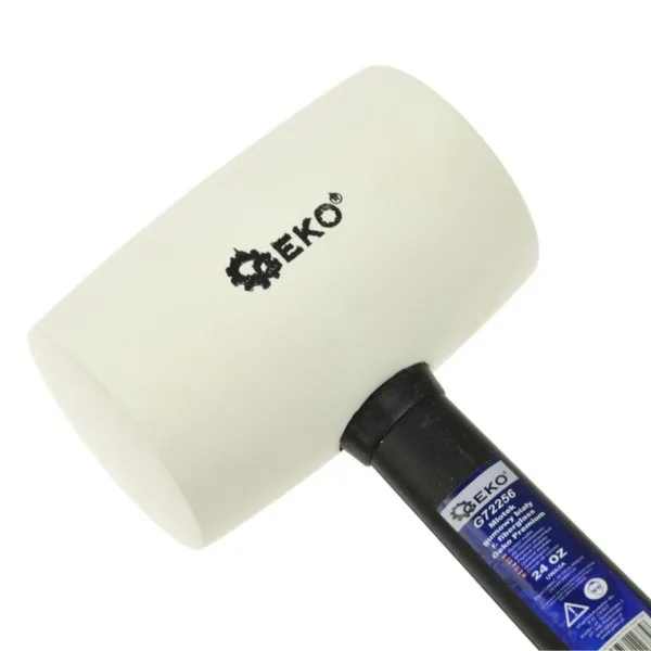 Gummihammer 850g Glasfasergriff weiß Geko G72256 24oc – Bild 2