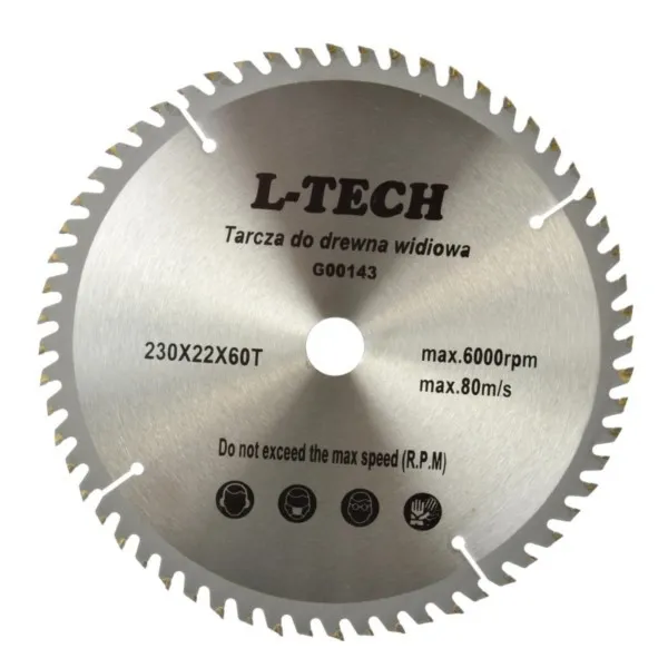 Kreissägeblatt für Holz 230x22x60T Hartmetall Geko G00143 – Bild 2