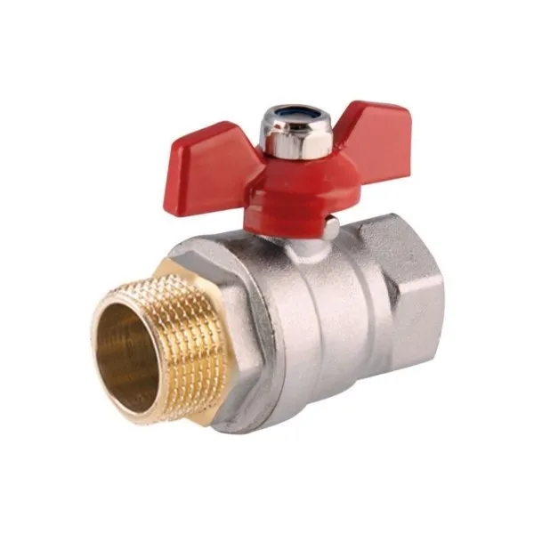 Kugelhahn mit Stopfbuchse 1/2″ IG-AG PN30 Rot Flügel Perfexim 00-004-0150-000