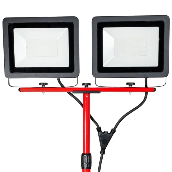 LED-Lampe 2x50W 8000lm 6500K 230V IP65 Strahler mit Stativ PRO-LD714 – Bild 2