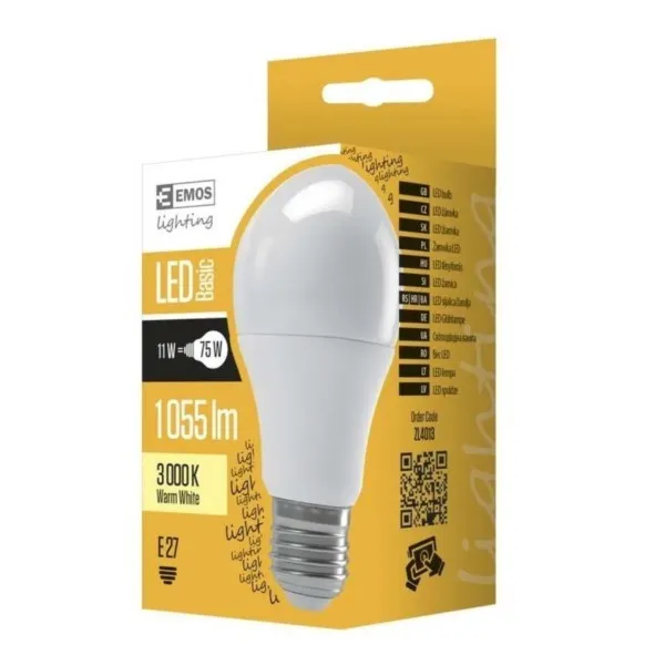 LED-Leuchtmittel E27 11W 1055lm 3000K Warmweiß 230V Klassisch A60 Emos ZL4013 – Bild 3