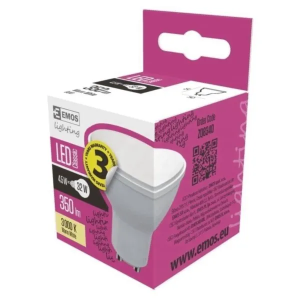 LED-Leuchtmittel GU10 3,8W 320lm 3000K Warmweiß 230V Emos ZQ8340 – Bild 2