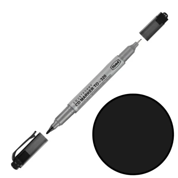 Permanentmarker schwarz ⌀0,5/0,8mm zweiseitig Toma TO-3200