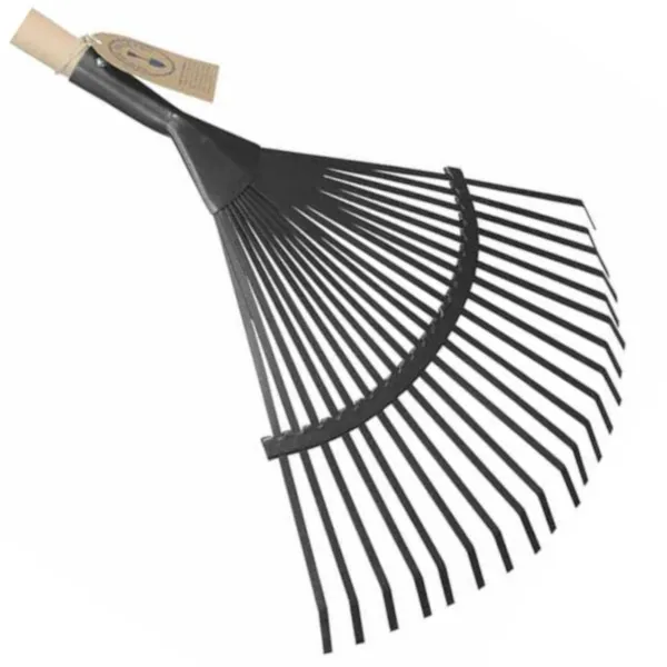 Rechen 46cm blech 22 Zinken Holzstiel 167cm Laubbesen Pawłowski G02 – Bild 2