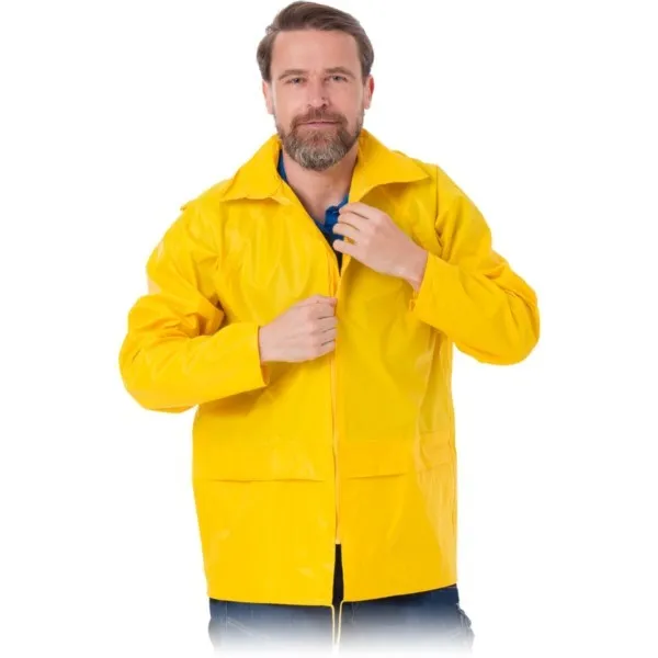 Regenjacke Arbeitsjacke Haube Reis KPNP gelb Größe XL