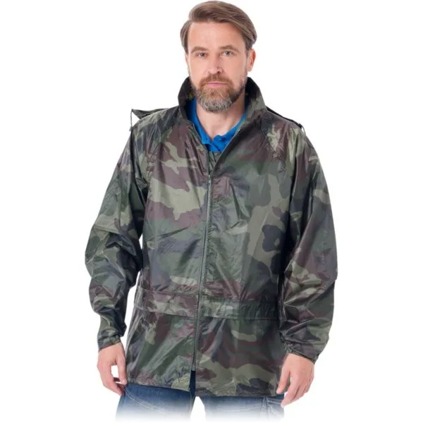 Regenjacke Arbeitsjacke Haube Reis KPNP tarnung Größe 3XL – Bild 2