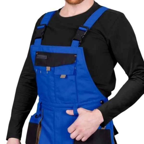 Schützende Latzhose isoliert blau Größe XXXL Hollman 194/128/116cm Reis LH-FMNW-B-NBS – Bild 2