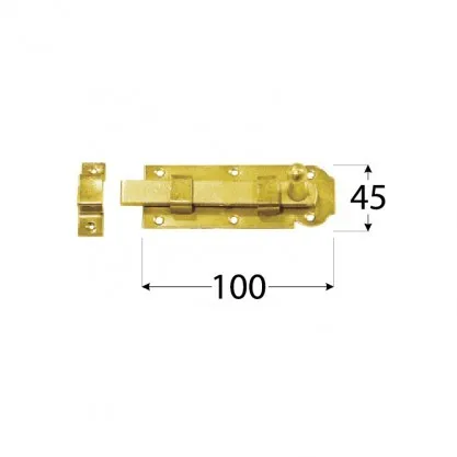 Schlossriegel flach 100x45x6,0 mm gelbes Zink W 100 – Bild 3