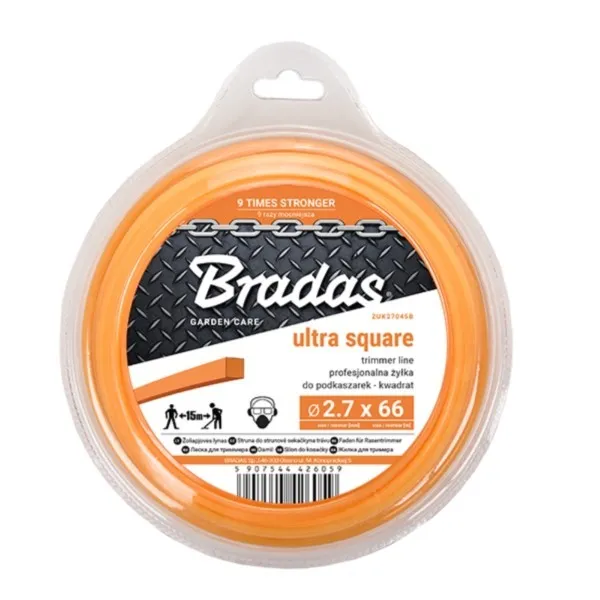 Schneidfaden 2,7mm 66m Quadratprofil Bradas ZUK27045B Ultra do kosy Blisterverpackung – Bild 2