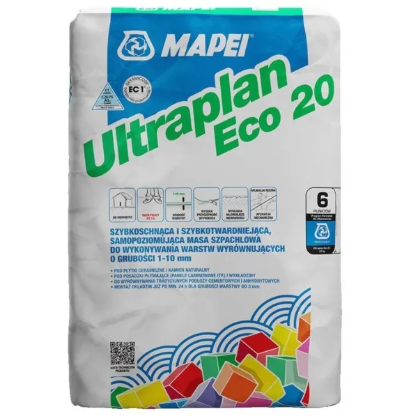 Selbstnivellierender Zementmörtel 1-10mm Ultraplan Eco 20 23kg MAPEI