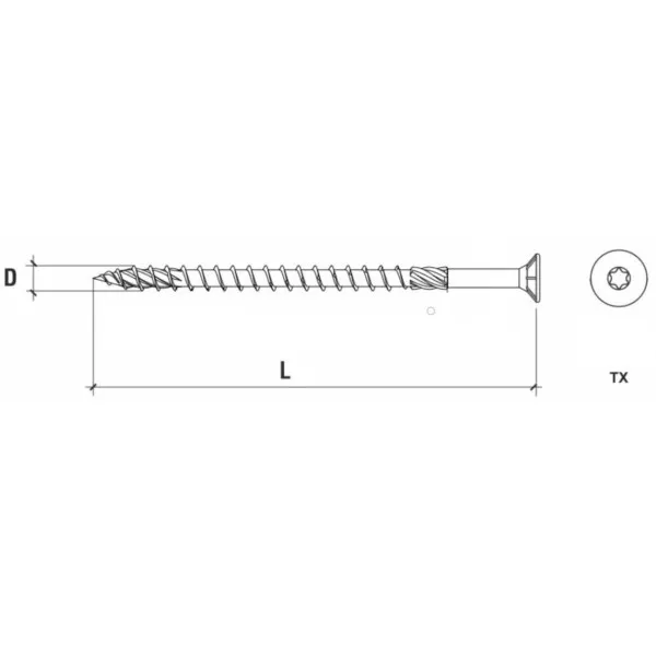 Senkkopf Holzschraube 6×140 TX-Antrieb 100St Wkret-Met Klimas KMWHT-60140 – Bild 2