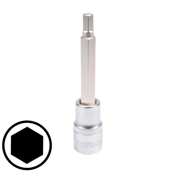 Stecknuss 1/2” Bit Hex 7mm L-100mm CrV Yato YT-04393 Sechskantschlüssel