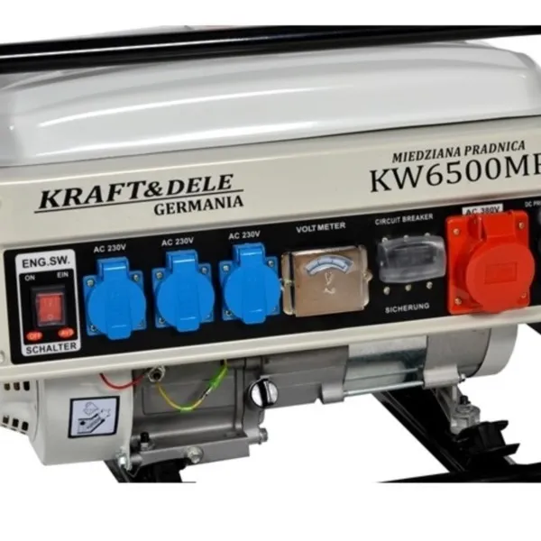Stromerzeuger 2500 W 380 V 230 V 12 V benzin 6,5 PS Kraft&Dele KD105 Cu – Bild 3