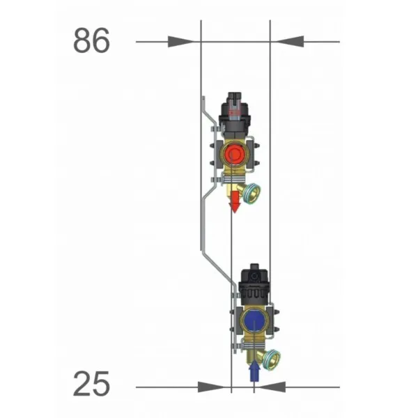Verteilerbalken 7 Heizkreise + Rotametr + Ventile RZT PTM5007S – Bild 3