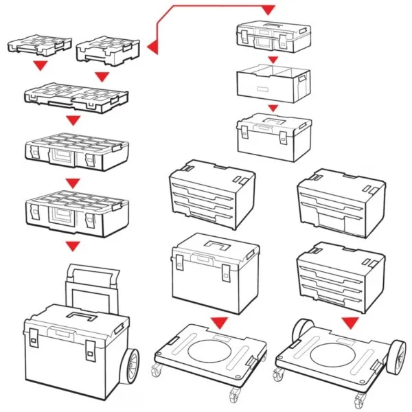Werkzeugkasten Behälter 57x36x23cm Qbrick System ONE Box 2.0 Plus RED Ultra HD Custom SKRQPBOXCZEPG003 – Bild 3