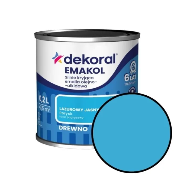 Öl-Alkyd Emaille Emakol Strong 0,2L helles Azurblau glanz stark deckendes Holz und Metall