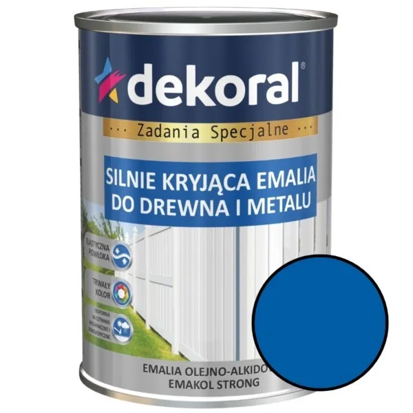 Öl-Alkyd-Emaille Emakol Strong 0,9L azurblau glanz stark deckendes Holz und Metall
