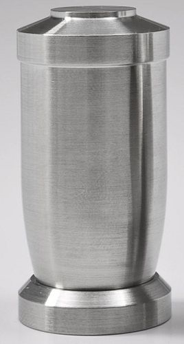 Mini Urne Edelstahl eckige Form, gedreht, Maße: Ø 2,9 x Höhe 5,0 cm