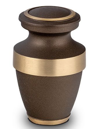 Metall Mini-Urne Erdbraun und goldfarben