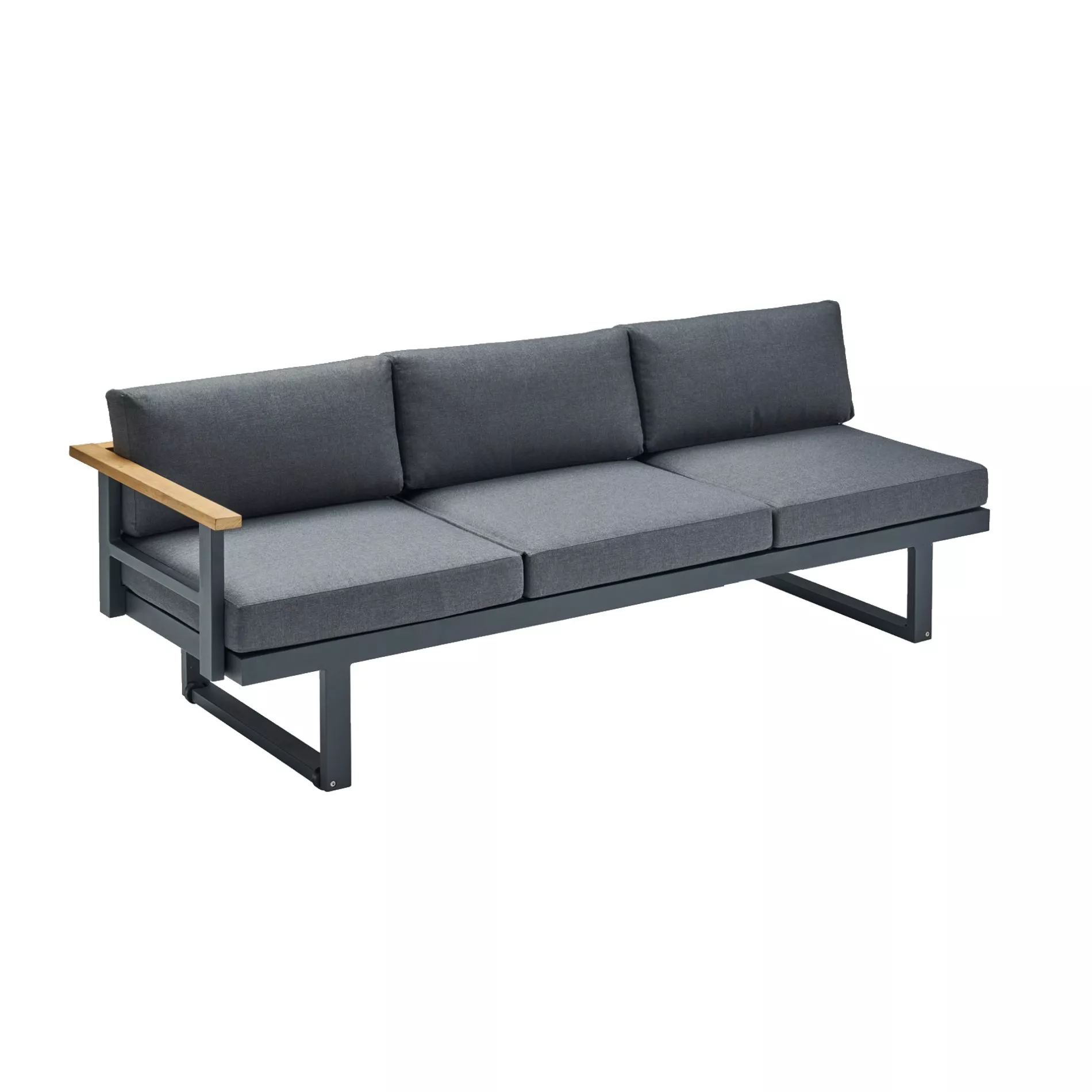 CASA DOMA Aragona Lounge-Seitenteil 3-Sitzer, Alu/Teak