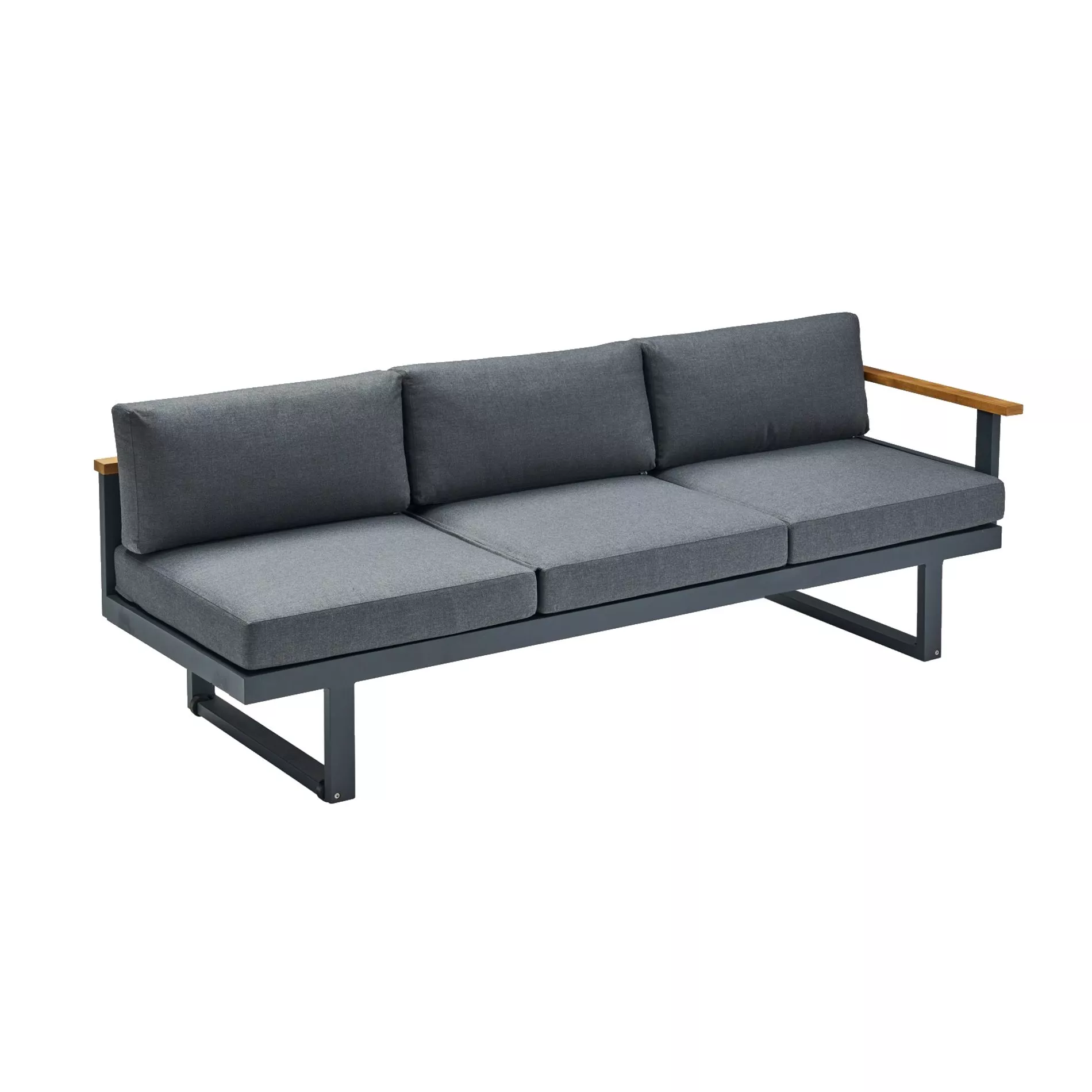 CASA DOMA Aragona Lounge-Seitenteil 3-Sitzer, Alu/Teak – Bild 2