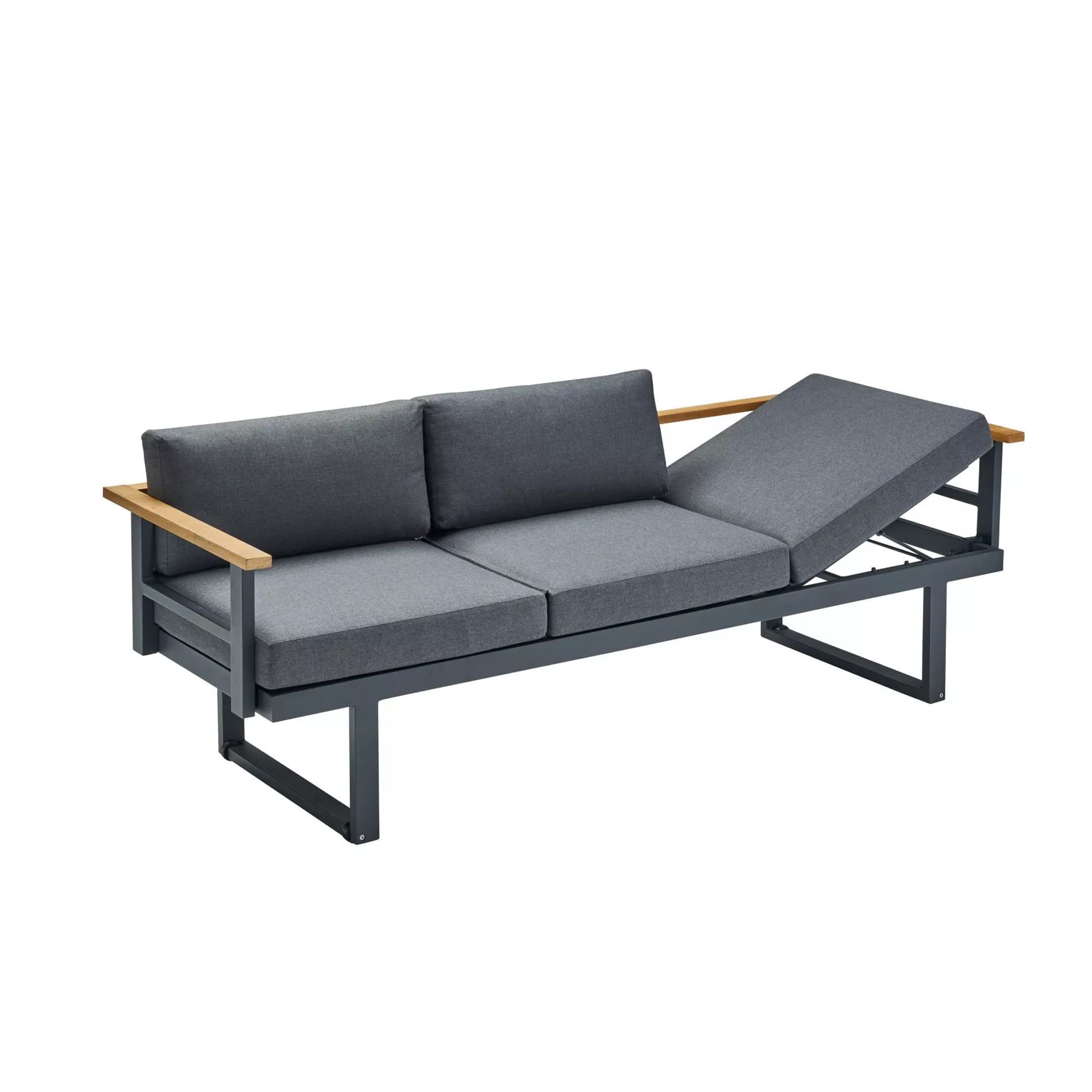 CASA DOMA Aragona DINING Loungesofa 3-Sitzer, Alu/Teak – Bild 7