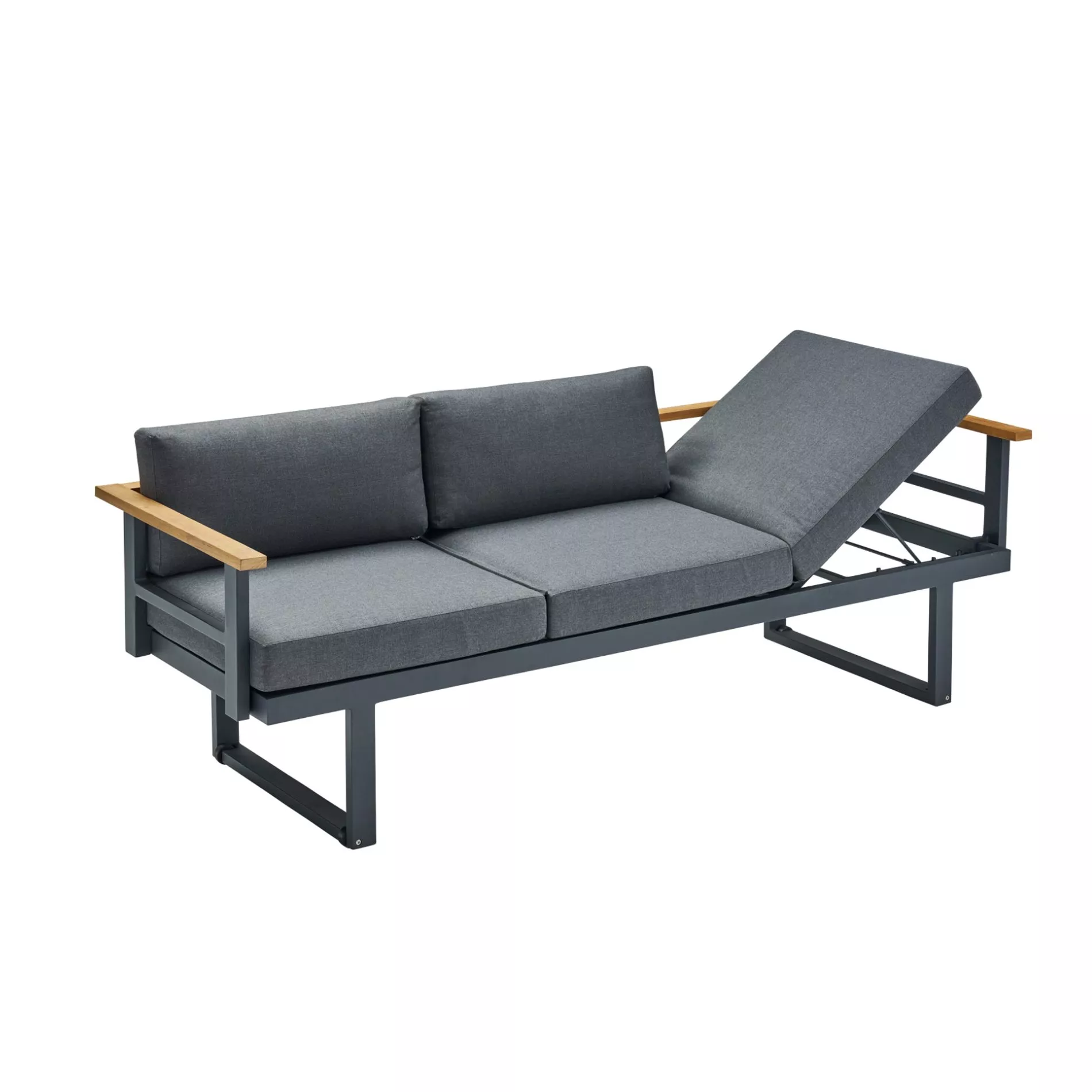 CASA DOMA Aragona DINING Loungesofa 3-Sitzer, Alu/Teak – Bild 8