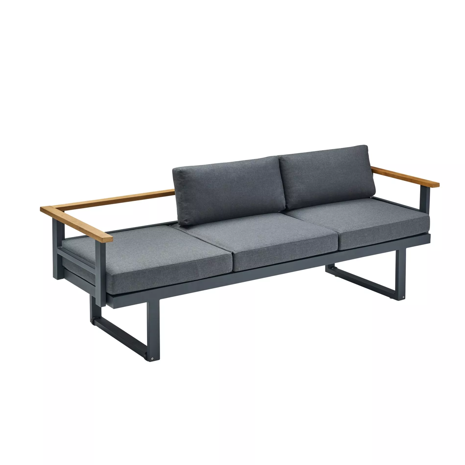 CASA DOMA Aragona DINING Loungesofa 3-Sitzer, Alu/Teak – Bild 3