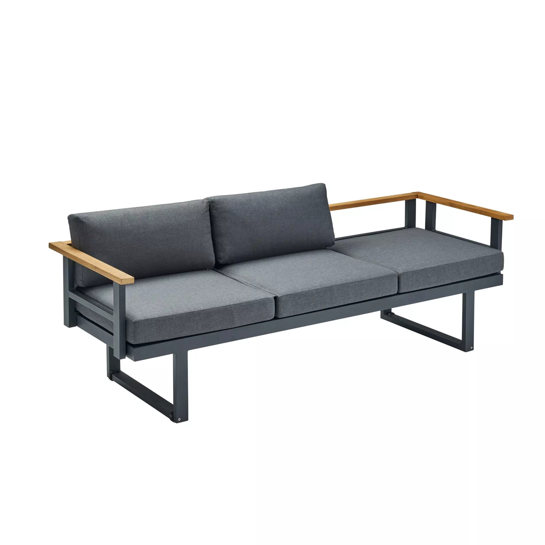 CASA DOMA Aragona DINING Loungesofa 3-Sitzer, Alu/Teak – Bild 6