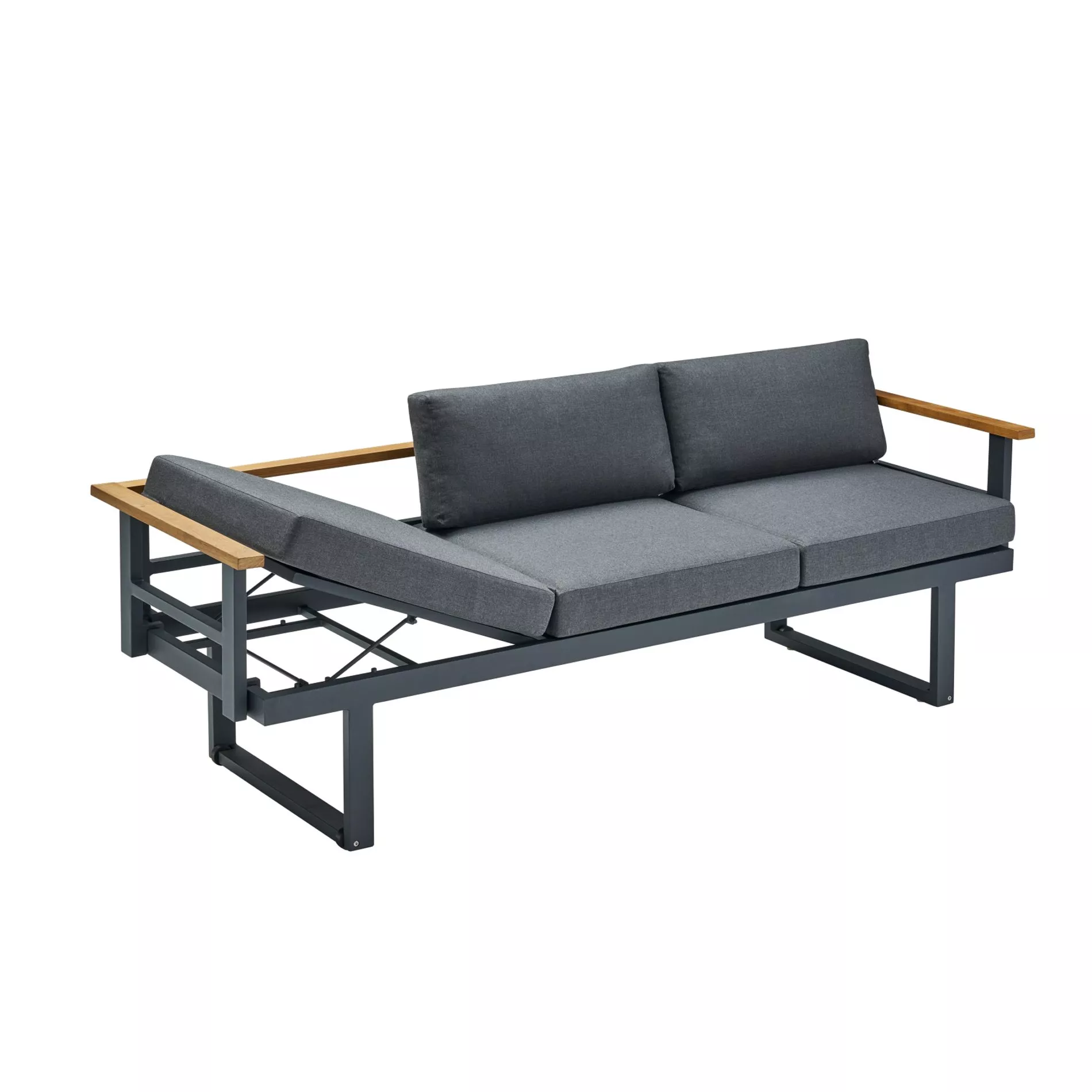 CASA DOMA Aragona DINING Loungesofa 3-Sitzer, Alu/Teak – Bild 4