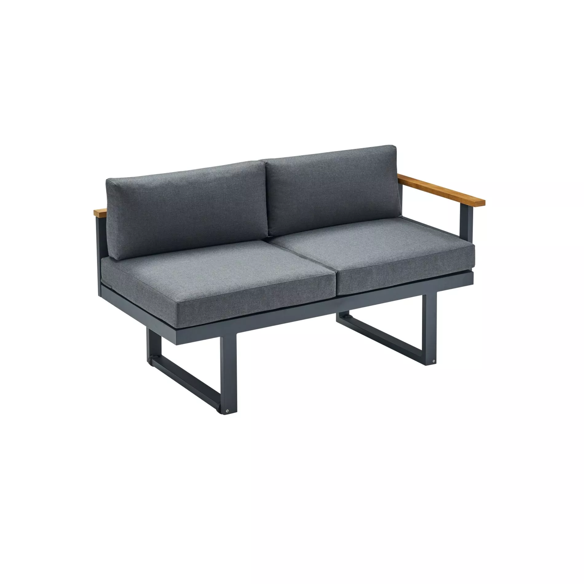 CASA DOMA Aragona DINING Lounge-Seitenteil 2-Sitzer, Alu/Teak – Bild 2