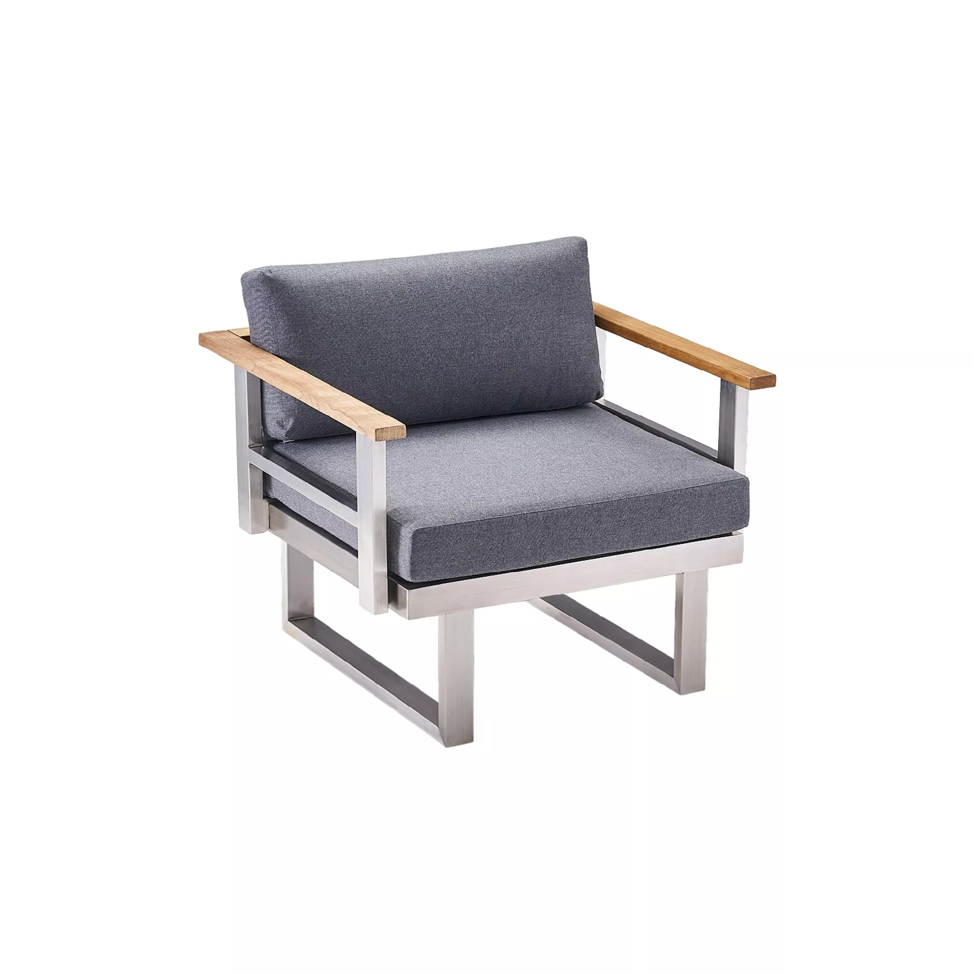 CASA DOMA Aragona Loungesessel, Edelstahl/Teak