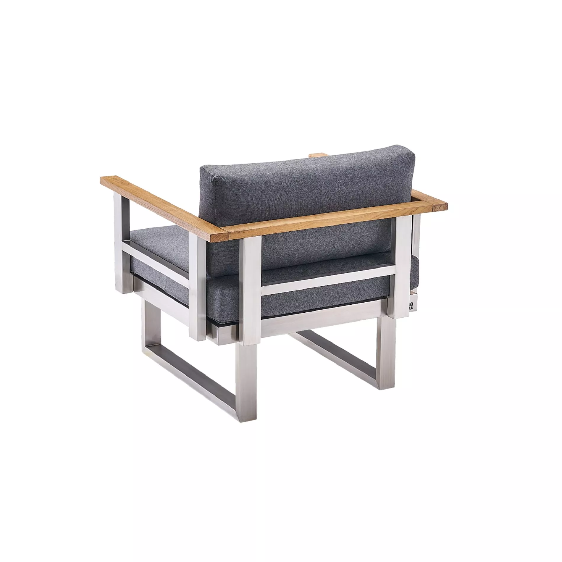 CASA DOMA Aragona Loungesessel, Edelstahl/Teak – Bild 2