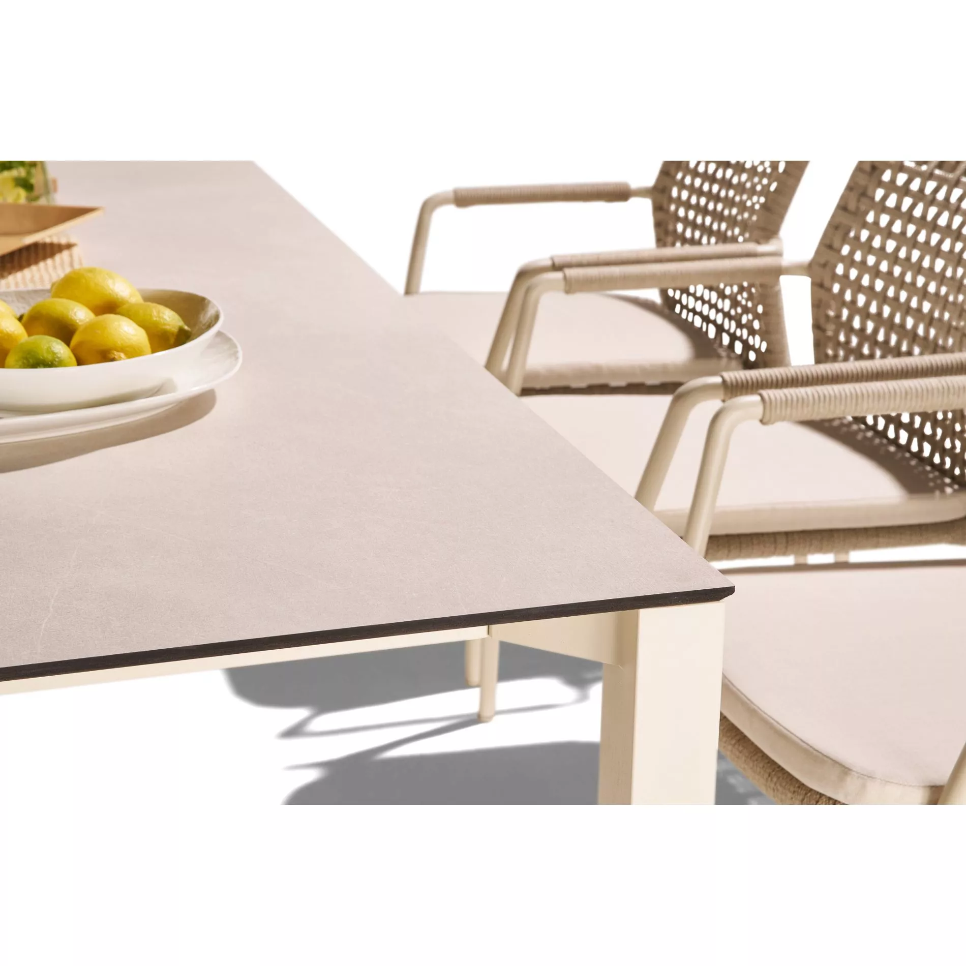 CASA DOMA Campana/Fasano Gartenmöbel-Set mit Tisch HPL 210×100 cm und Rope-Stapelstuhl, 7-teilig – Bild 4