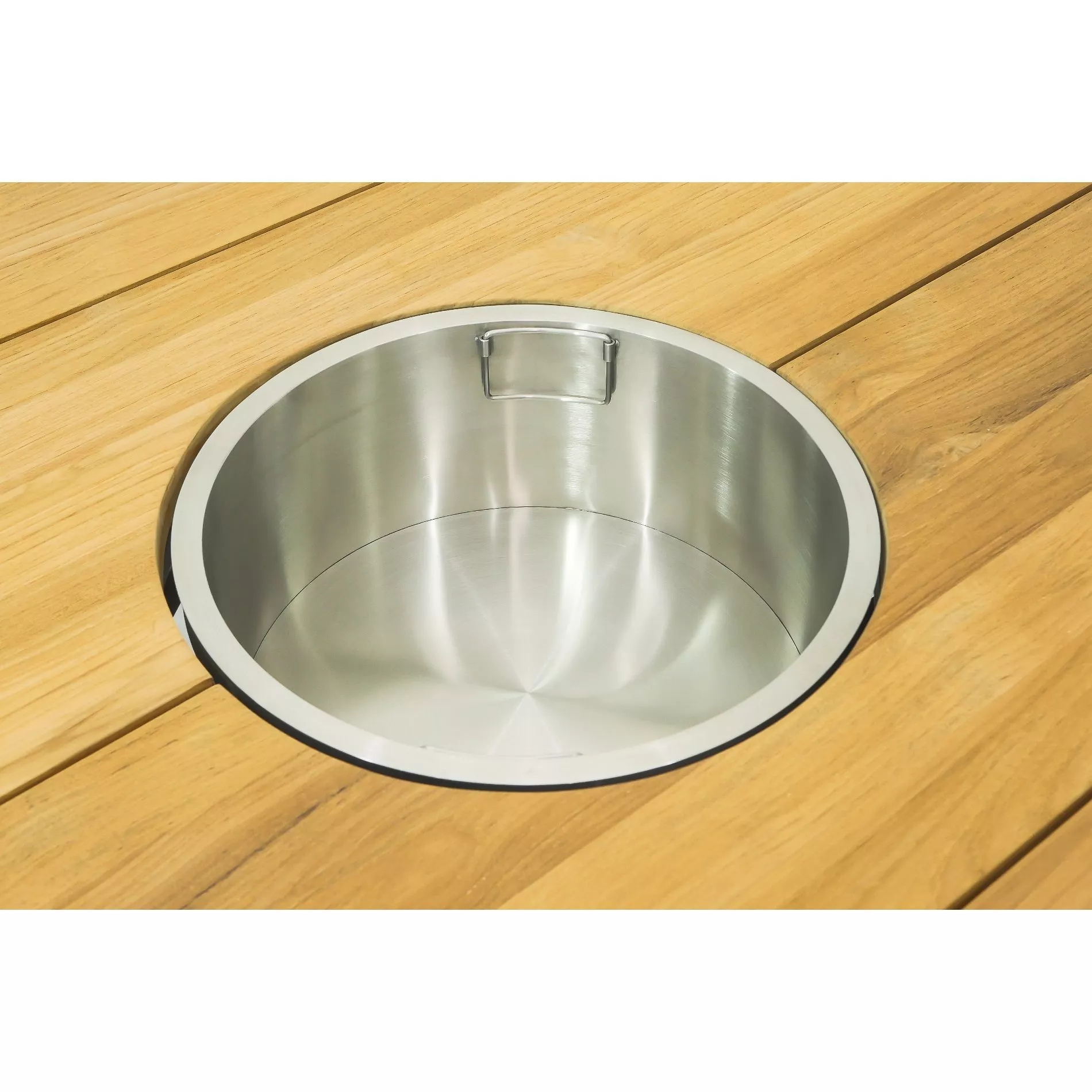 CASA DOMA Rosano Gartentisch, Edelstahl anthrazit/Teak Ø 138 cm – Bild 3