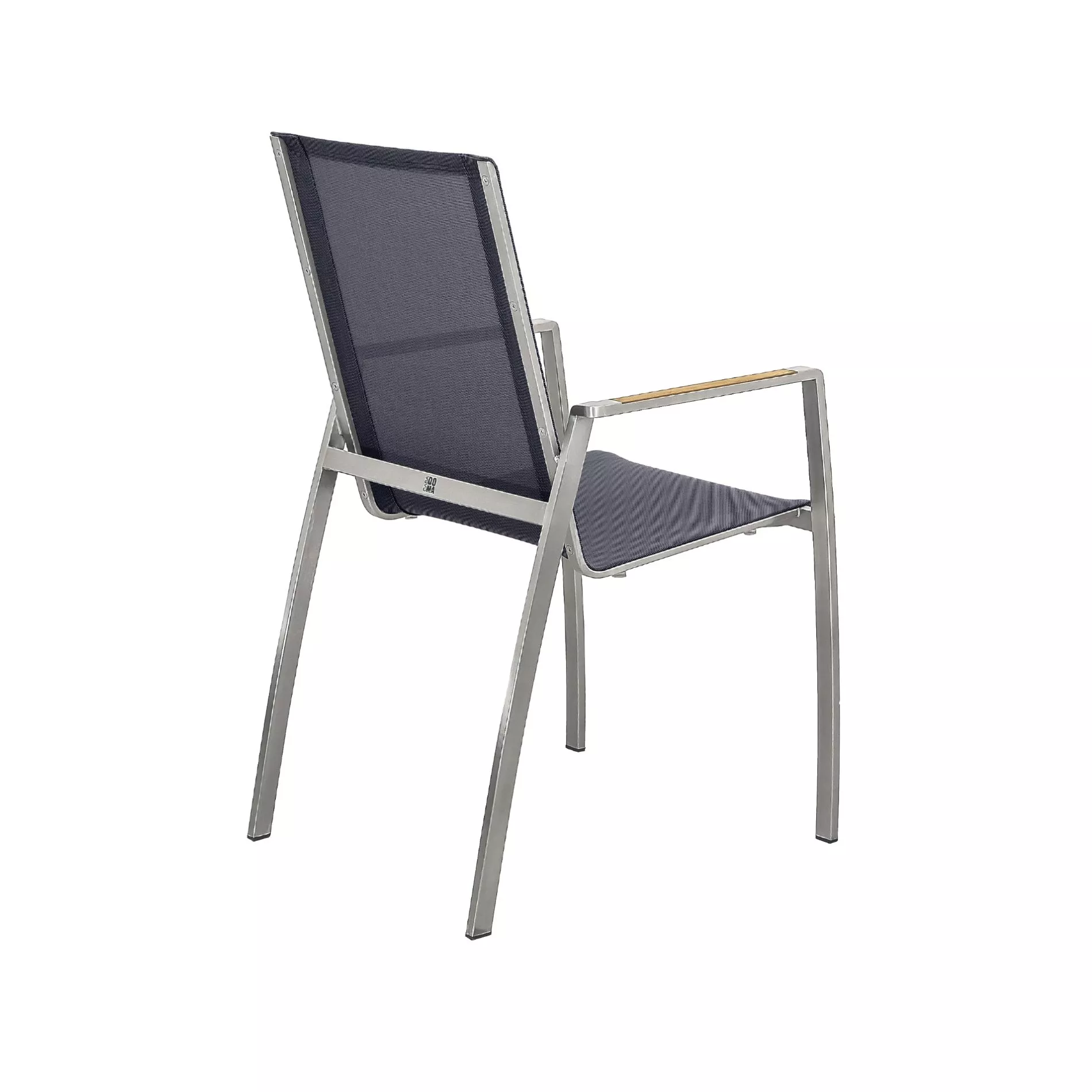 CASA DOMA Mineo/Varano Gartenmöbel-Set mit Stapelstuhl Sunproof® und Tisch Teak, 5-teilig – Bild 5