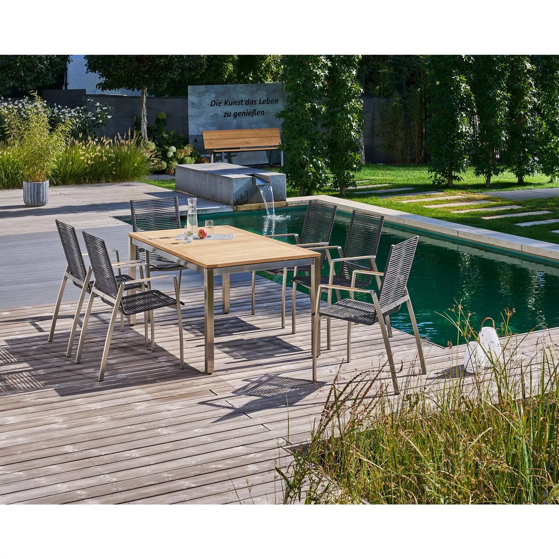 CASA DOMA Ugento Ausziehtisch, Edelstahl/Teak – Bild 8