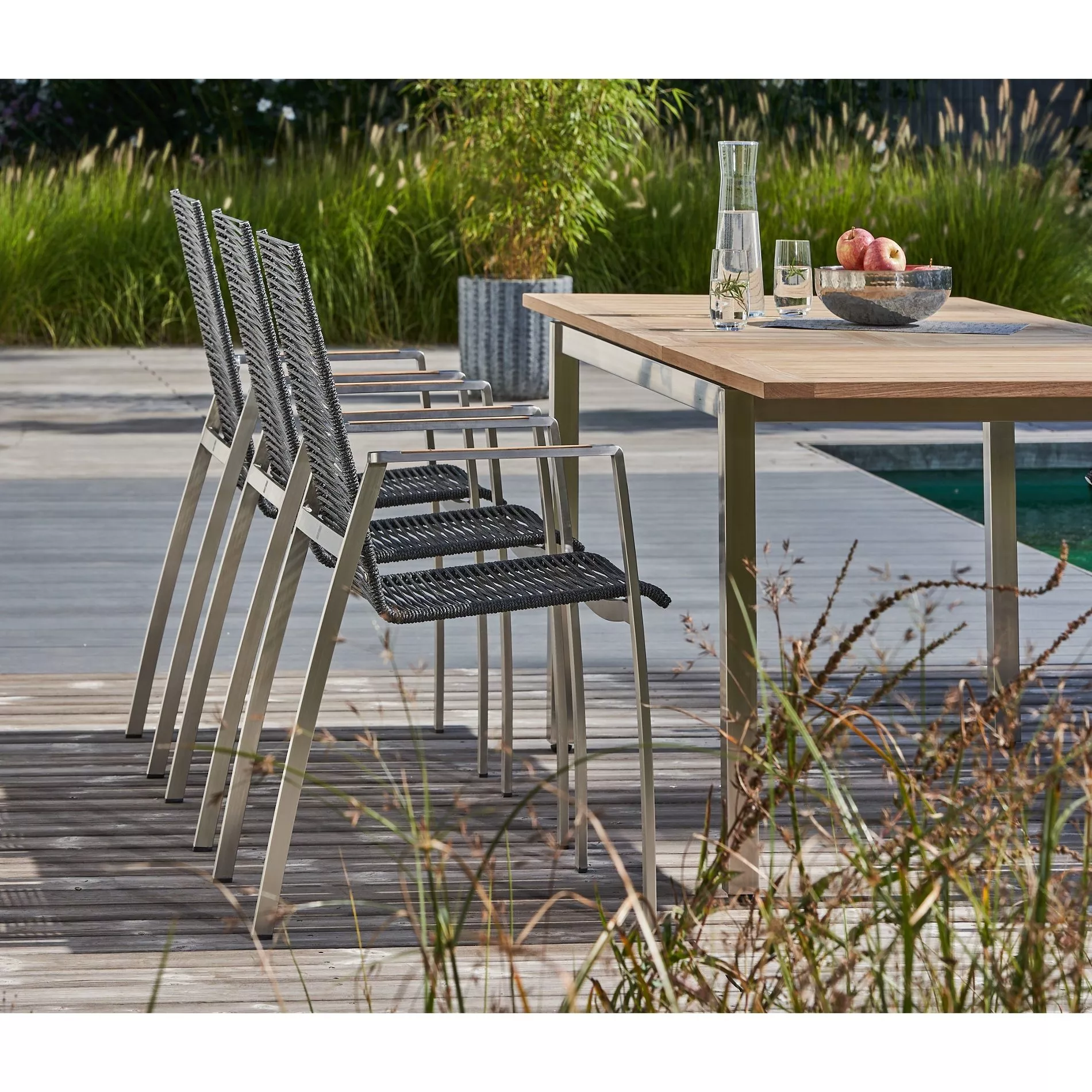 CASA DOMA Ugento Ausziehtisch, Edelstahl/Teak – Bild 9