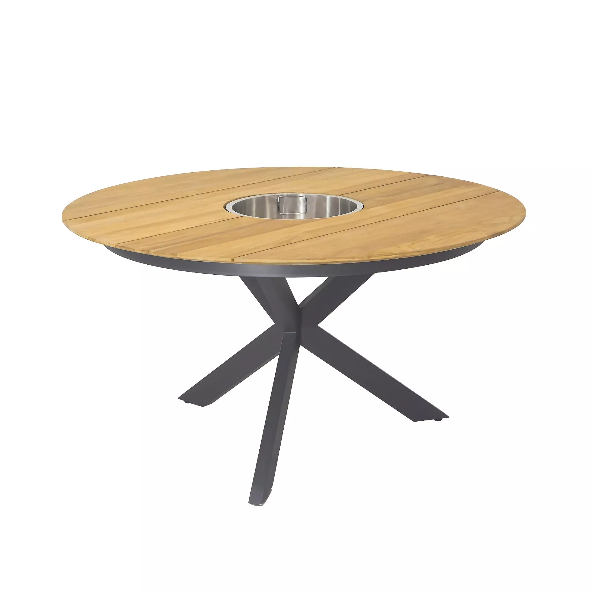 CASA DOMA Rosano Gartentisch, Edelstahl anthrazit/Teak Ø 138 cm – Bild 2