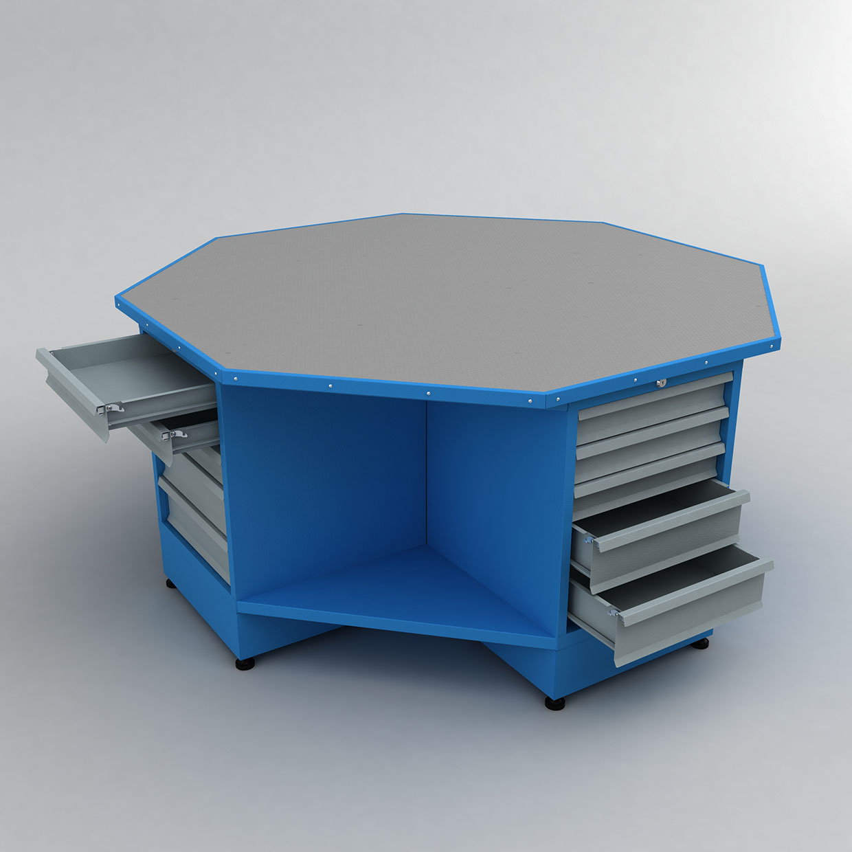 NEOX ProLine 8-Eck-Gruppenwerkbank 1.830×1.830mm – Bild 2